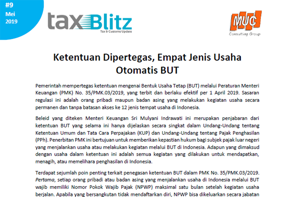 Ketentuan Dipertegas, Empat Jenis Usaha Otomatis BUT